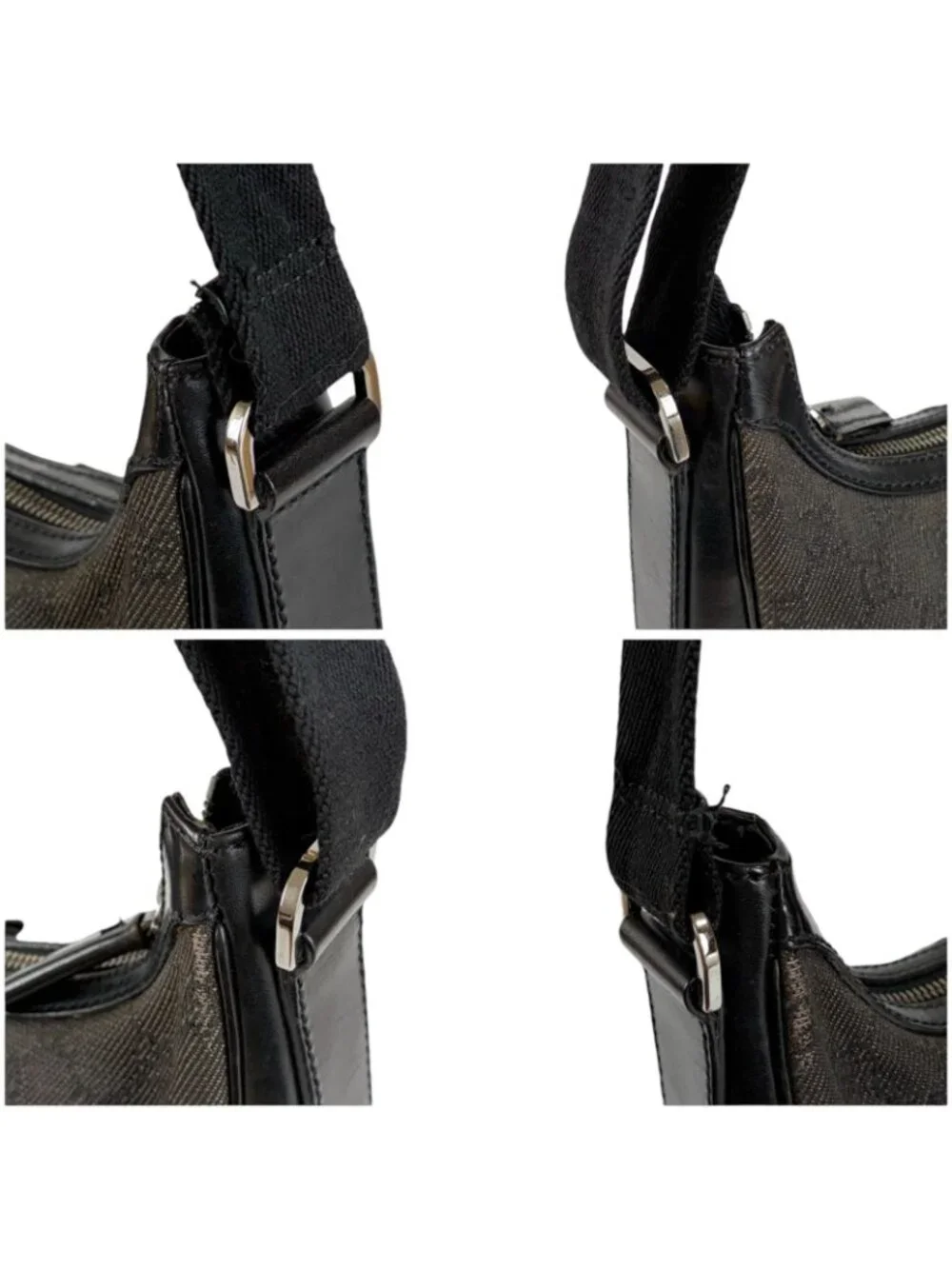 Gucci GG Canvas Shoulder Bag Cross Black